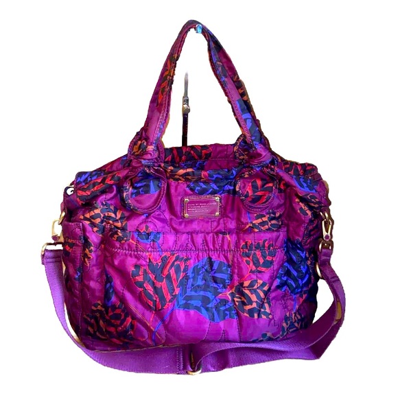 Marc Jacobs Large Purple Duffel Bag, Diaper Bag, Tote Travel Bag Lots of Pockets - Picture 1 of 14